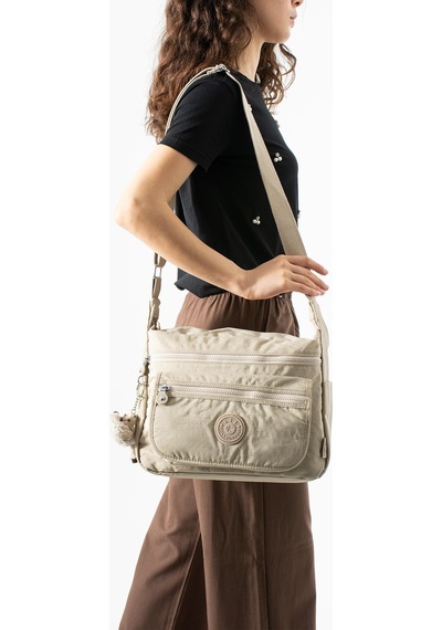 571 Collections Çapraz Askılı Ultra Hafif Çok Cepli Omuz Çantası Bej Model: 571-6b