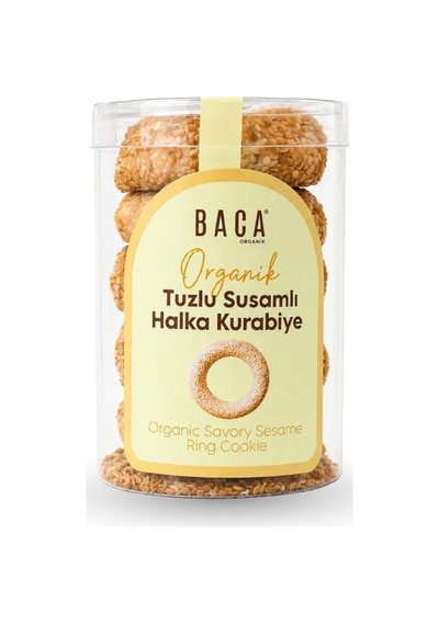 Organik Tuzlu Susamlı Halka Kurabiye 100g