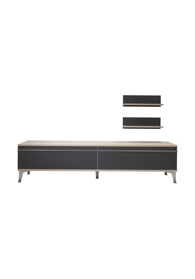 Decoraktiv Eko 4 Mdf Std Silver Tv Ünitesi Tv Sehpası Beyaz - Antrasit