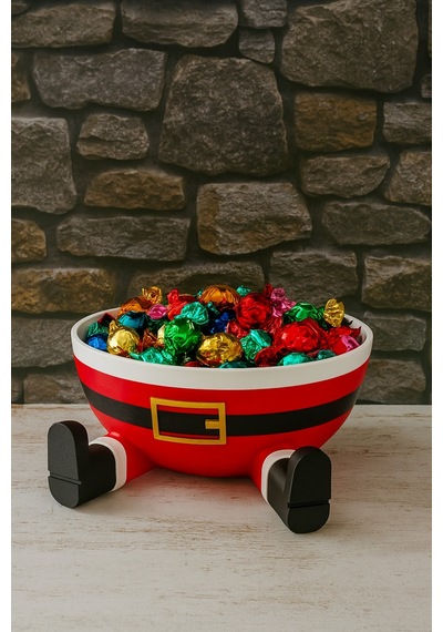 Noel Baba Şeklinde Kâse 3d Baskı Christmas Santa Bowl Yılbaşı Dekor & Şekerlik