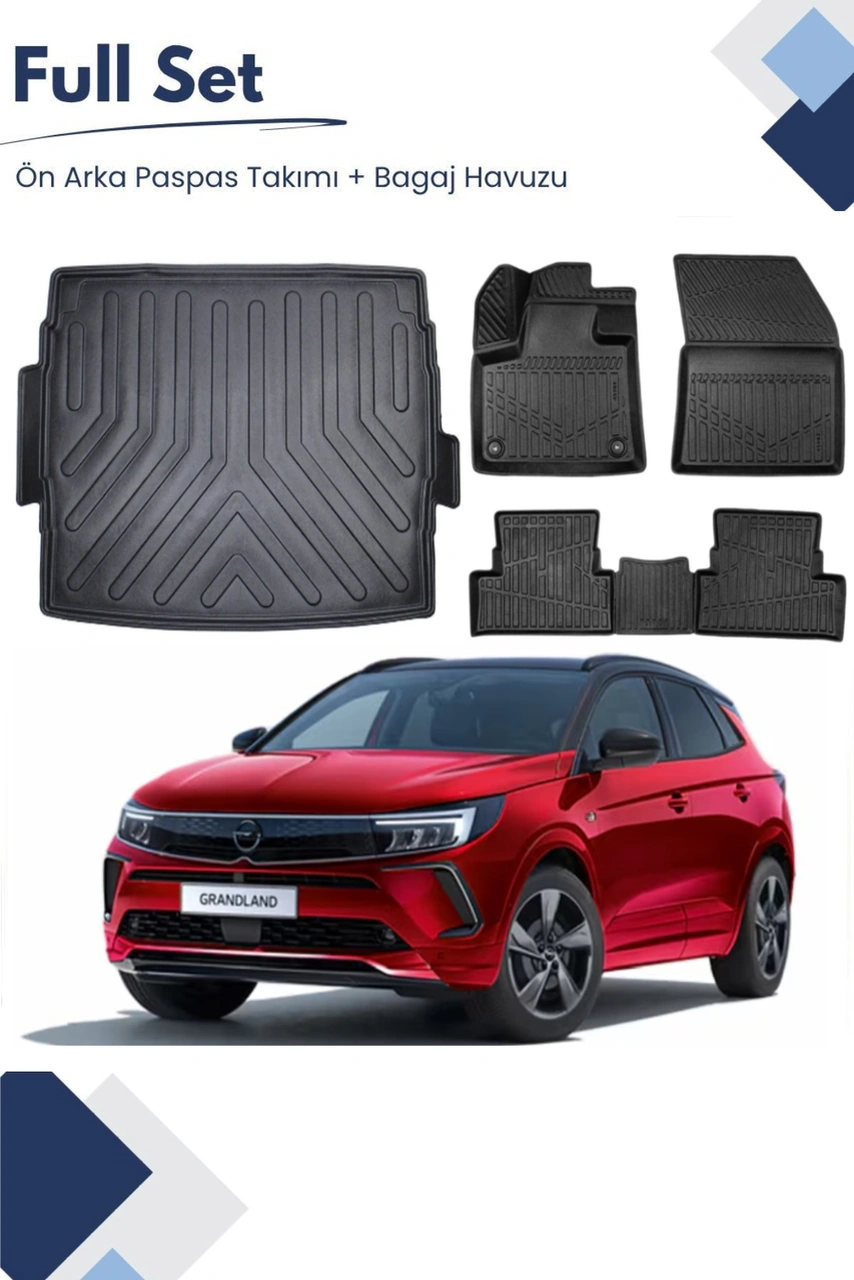 Opel Grandland 2023 Model Tam Uyumlu Paspas+üst Bagaj Havuzu Seti