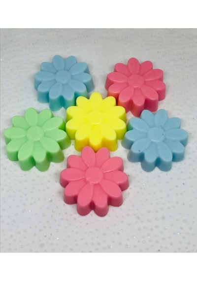 Sabun - Kokulu Süs Sabunu - Papatya 6 Adet Rengarenk-4cm 1cm Beyaz sabun