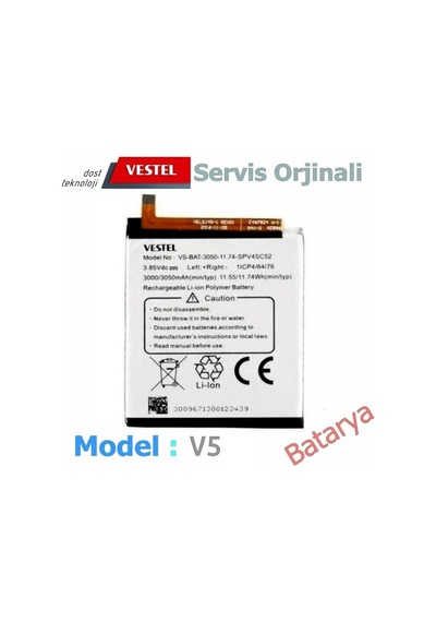 Vestel Uyumlu Venüs 5 V5 Batarya 3050Mah Soketli Batarya Vakumlu A