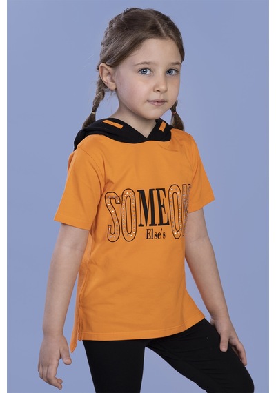 Toontoy Kids Toontoy Kız Çocuk Kapüşonlutaş İşlemeli Baskılı Tişört Turuncu Toontoy Kids Toontoy Kız Çocuk Kapüşonlutaş İşlemeli Baskılı Tişört Turuncu