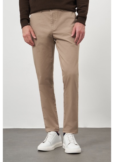 Morven Erkek Vizon Pamuk Yan Cep Slim Fit Chino Pantolon 25ks003001405 Vizon