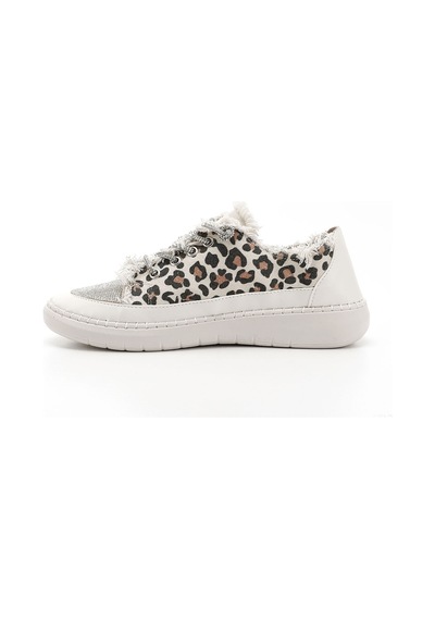 Gönderi(R) Gönderi R Leopar Kot Triko Taşlı Comfort Dolgu Taban Sneaker Leopar