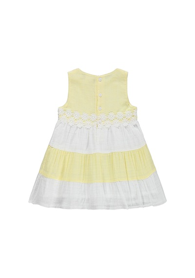 Civil Baby Renkli Roba Dantelli 6-18 Ay Elbise - Sarı