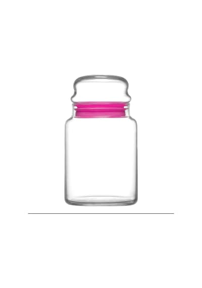 LAV Sera Cam Kavanoz 2'li Orta Boy 890 ml Pembe Cam Kapaklı (Erzak Saklama Kavanozu )