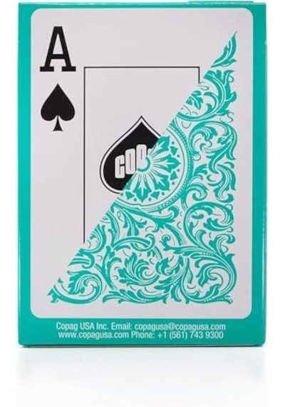 Copag %100 Plastik Oyun Kartları, Poker Boyu Endeks Tek Deste, Yeşil
