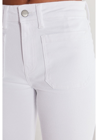 Wrangler Flare Fit Yüksek Bel İspanyol Paça Kırık Beyaz Esnek Pantolon W233001102 Kırık Beyaz