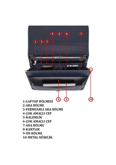 Case Club Kilit Mekanizmalı  Evrak Çantası 15,6 inç Laptop Bölmeli