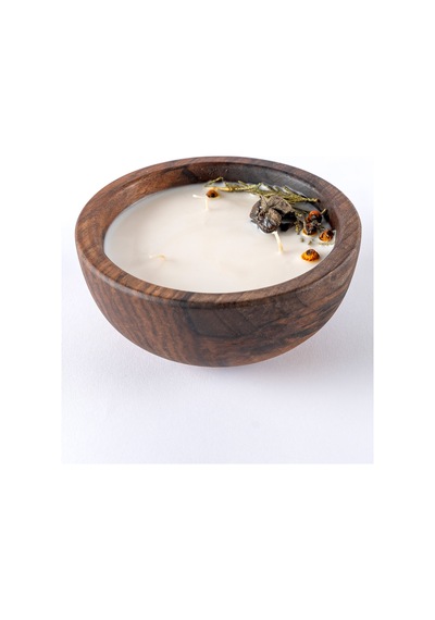 Wood Ahşap Yeni Yıl Mum 15 Cm 21051 Kahverengi
