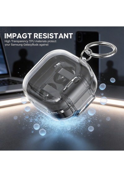 Samsung Galaxy Buds 4 Pro / Buds 4 İle Uyumlu Kılıf Standlı Kilitli Tpu Premium Matte Trip Case Şeffaf