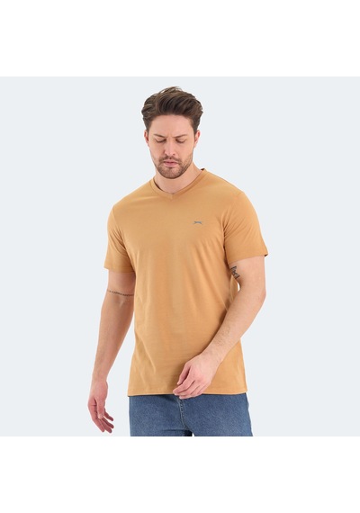 Slazenger RIVALDO Erkek V Yaka Hardal Tişört