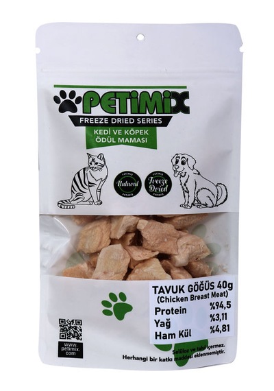 Petimix Freeze Dry Tavuk Göğüs Barf Kedi Ödül Maması 40 G