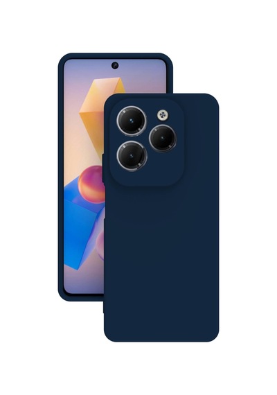 İnfinix Hot 40 Pro Kılıf Kamera Korumalı Silikon Rubber Arka Kapak Lacivert