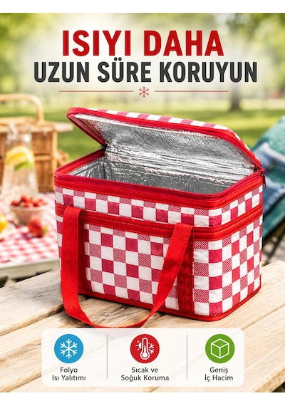 Çok Amaçlı Isı Yalıtımlı Termos Çanta Piknik Kamp Seyahat Ve Market Kullanımına Uygun Çr