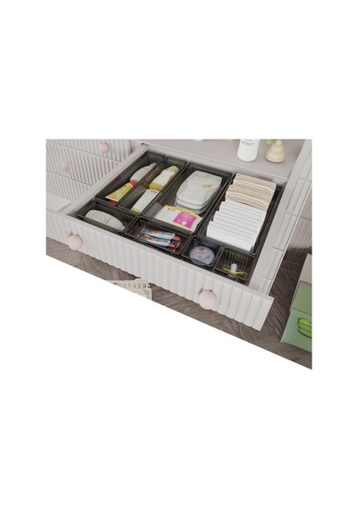 Meleni Baby 8 Parça Bebek Çekmece Düzenleyici - Bebek Organizer - Bebek Bakım Organizer - Antrasit Diğer