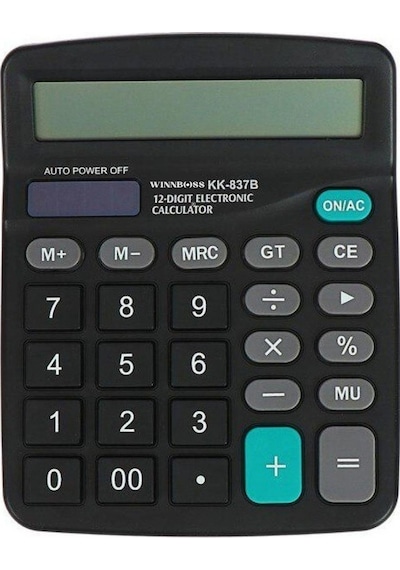 Buffer Standart Fonksiyonlu 12 Haneli Geniş Lcd Ekran, Ofis, İlk Siyah