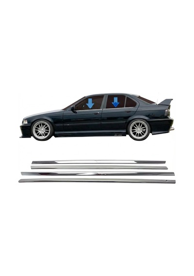 Bmw E36 Sedan Krom Cam Alt Çıtası 4 Parça 1991-1998 Paslanmaz Çelik Sqvz6kbmms