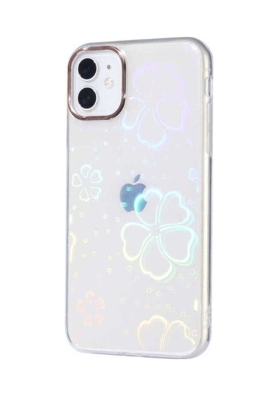 Apple Uyumlu iPhone 11 Kılıf Zore Sidney Desenli Sert Kapak Flower No3