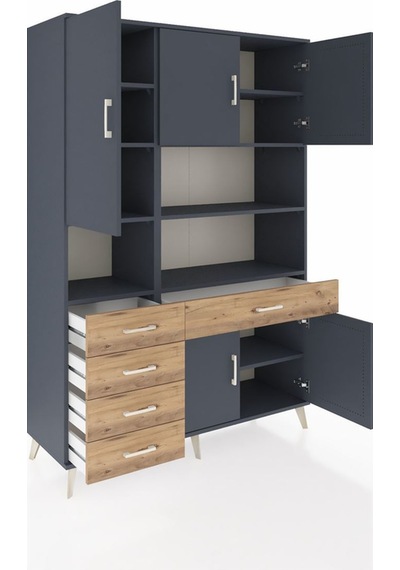 Hyperion Dolap 9 Raflı 5 Çekmeceli 5 Kapaklı 132x44x195 Antrasit-antrasit/çam Antrasıt/atlas Çam - Antrasıt Hyperion Dolap 9 Raflı 5 Çekmeceli 5 Kapaklı 132x44x195 Antrasit-antrasit/çam Antrasıt/atlas Çam - Antrasıt
