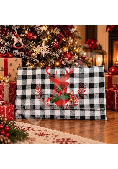 Siyah Beyaz Yılbaşı Ağacı Önü Çanta Diğer