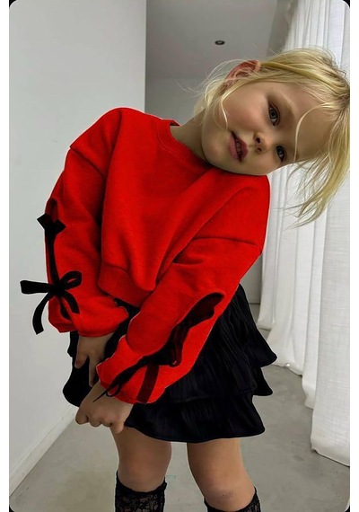 My Kids Wear Kız Çocuk Alt Üst Takımları Siyah - Kırmızı