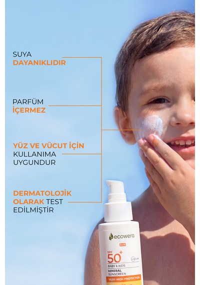 Ecowera Spf50+ Baby&Kids Mineral Güneş Kremi 100 Ml