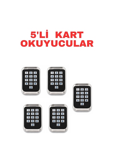 Sr-202 Em-w Proximity Kart Okuyucu Ip68 Şifreli Metal Kasa 2000 Kullanıcı Kapasiteli 125 Khz 5 Adet