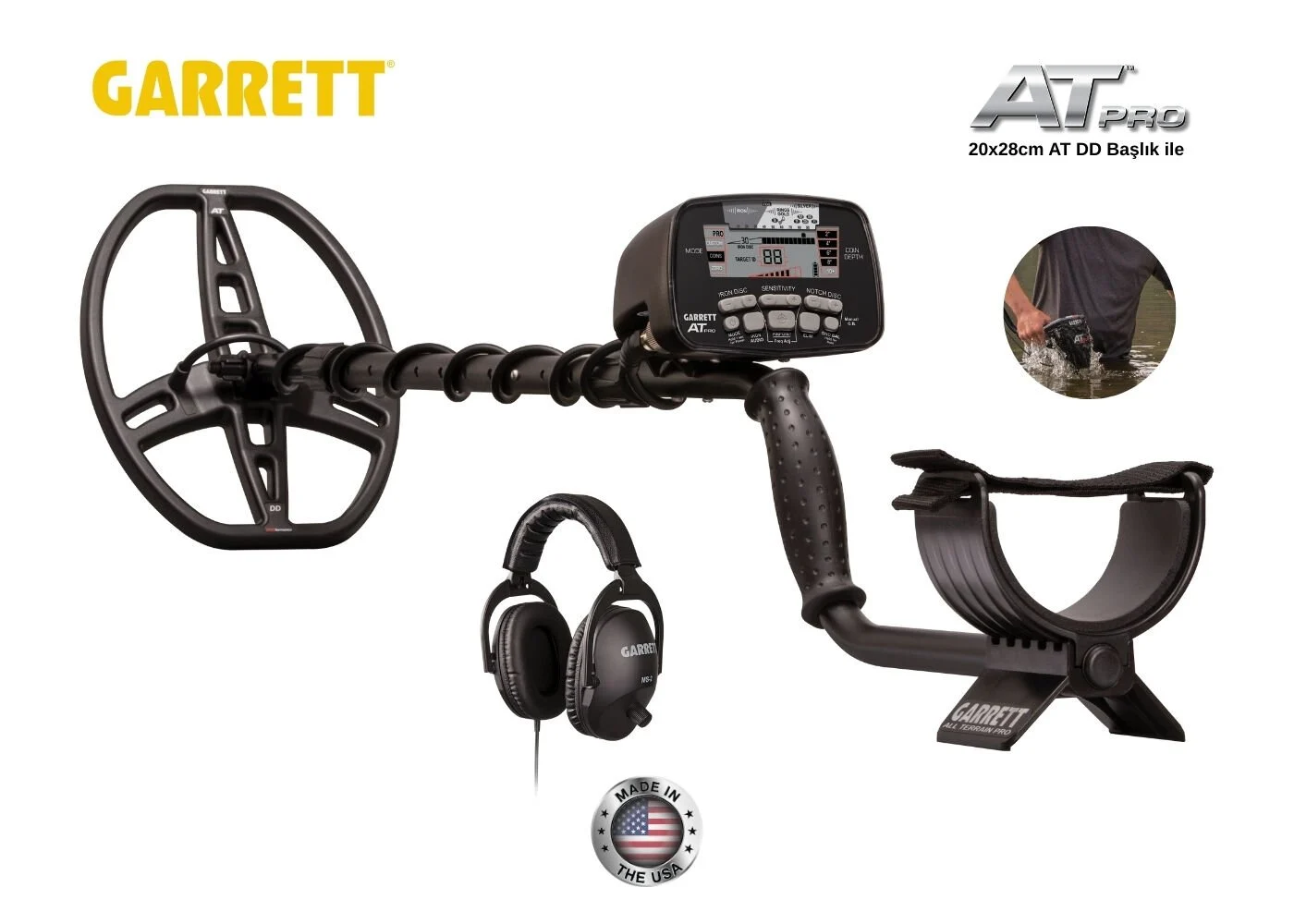 Garrett At Pro Ms-2 Kablolu Kulaklık İle Metal Dedektörü