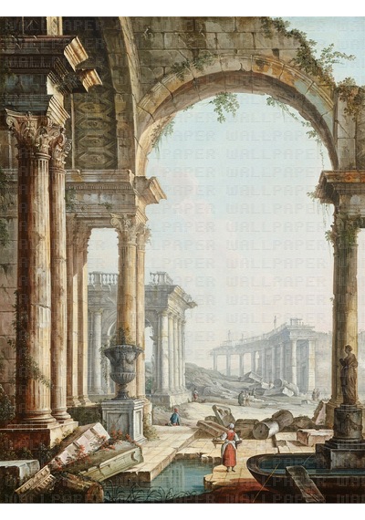Capriccio With Ruins Pietro Bellotti Poster Duvar Kağıdı Renkli