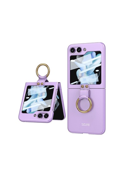 Galaxy Z Flip 5 Kılıf Kıpta Yüzüklü Flip Sert Kılıf