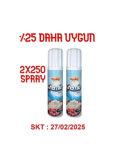 Sprey Krema 250 Ml 2 Adet