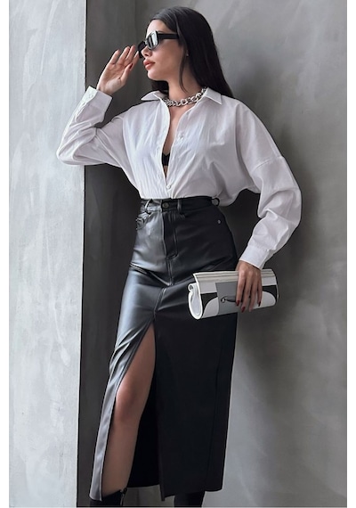 Verymoda Deri Etek F1569 Siyah