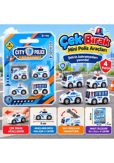 Northcity Çek Bırak Mini Polis Araçları Bx Standart