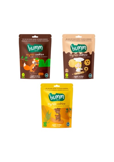 Organik Vegan Keçiboynuzlu Tahinli Ballı Kinoalı Kurabiyeler Atıştırmalık Paketi - 3 Adet 3 Çeşit 165 G