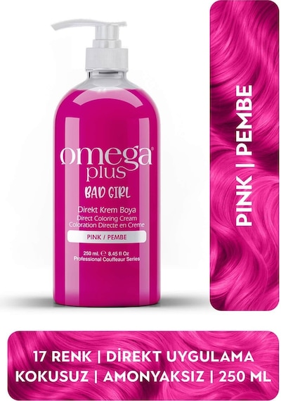 Omega Plus Bad Girl Pembe Amonyaksız Renkli Saç Boyası 250ml