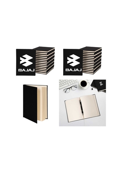 Bajaj White Logo Sevgili Çift Kanvas Defter Siyah