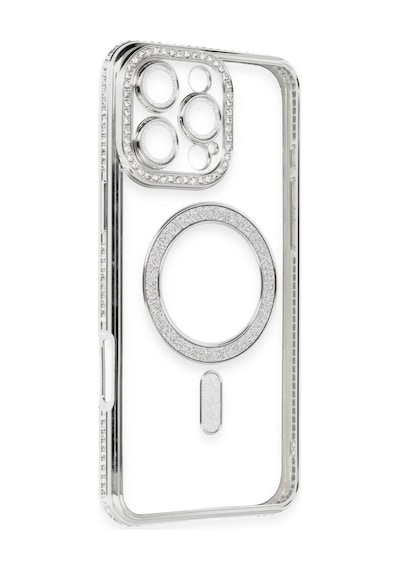 Apple iPhone Uyumlu 16 Pro Kılıf Joke Simli Magneticsafe Kılıf - Gümüş Bzsxx00 1