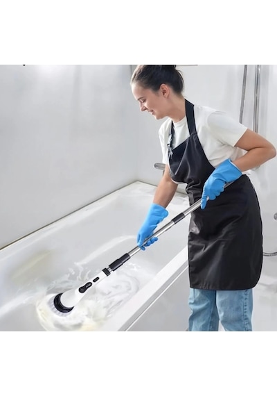 Şarjlı Ve Elektrikli Temizlik Fırçası 7 Adet Başlık Turbo Dönüş Teknolojisi Mutfak Banyo
