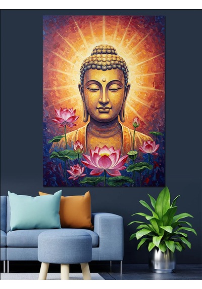 Ahşap Tablo Buda Figürü Meditasyon Huzur Dekoratif Tablolar
