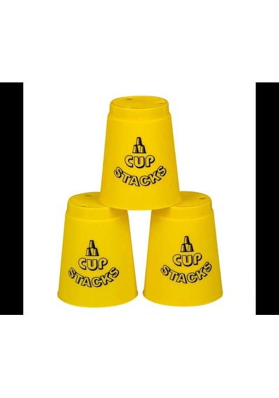 Orijinal Cup Stacks Bardak Oyunu - Speed Cup - Hızlı Bardaklar Oyunu - Hızlı Bardak Oyunu - Sarı