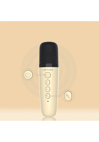 Lenyes S227 Rgb Işıklı Askılı Mikrofonlu Bluetooth Speaker Hoparlör V5.3 Bej