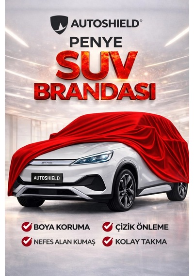Byd Atto 3 Premium Penye Suv Araç Brandası Kalın Kumaş Garaj Brandası Oto Araç Koruma Örtüsü Kırmızı