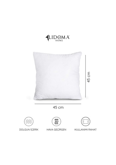 1 Adet 45x45 Cm Boncuk Elyaf Dolgu İç Yastık Beyaz