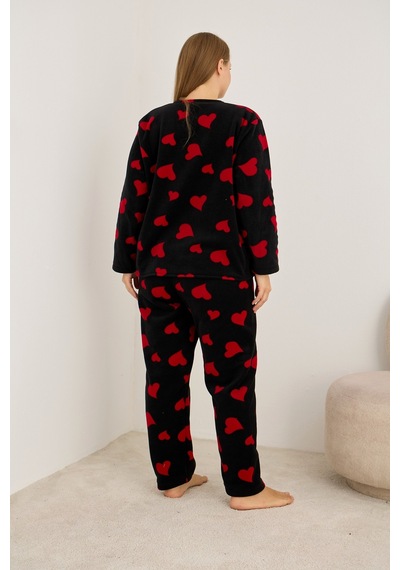 Siyah İnci Büyük Beden Polar Kışlık Örme Pijama Takım 25222566 Siyah Siyah İnci Büyük Beden Polar Kışlık Örme Pijama Takım 25222566 Siyah