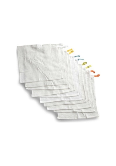 Ikea Unisex Çocuk Beyaz Krama 10 Adet 30X30 Cm Havlu Seti Bebek El Havlusu Peçete Beyaz