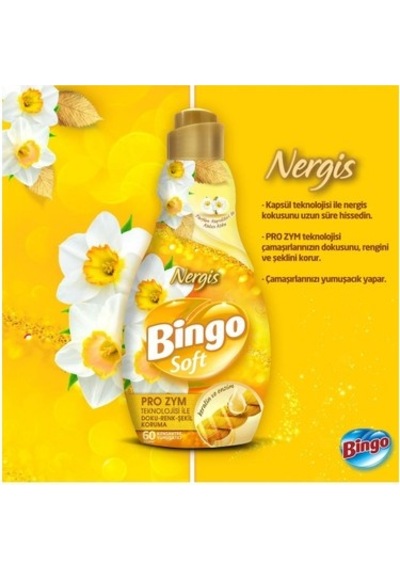 Nergis Aromalı Konsantre Çamaşır Yumuşatıcısı 1440 Ml 60 Yıkama 100'lü Set