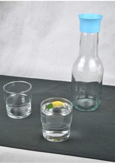 Cam Sürahi Seti Detoks Kapaklı 1 Litre Sürahi Ve 2 Adet Paşabahçe
